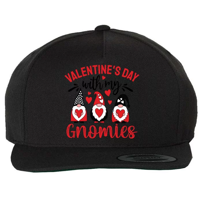 Valentine's Day With My Gnomies Gift Wool Snapback Cap