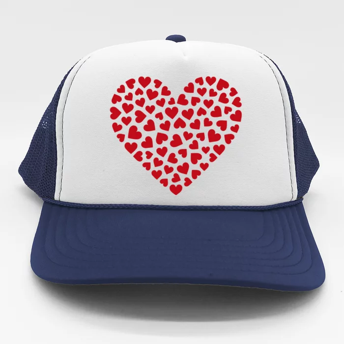 Valentines Day Women Red Love Heart Graphic Trucker Hat