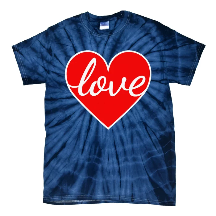 Valentines Day Womens Love Heart Graphic Tie-Dye T-Shirt