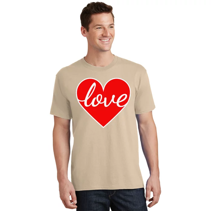 Valentines Day Womens Love Heart Graphic T-Shirt