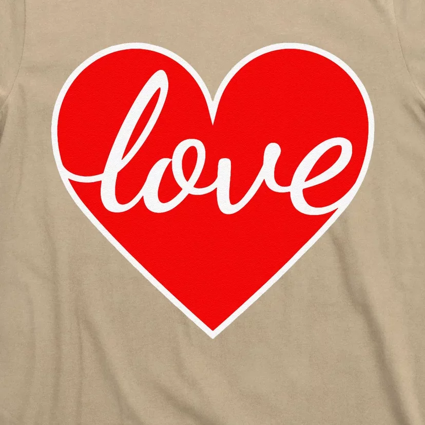 Valentines Day Womens Love Heart Graphic T-Shirt