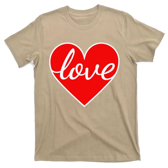 Valentines Day Womens Love Heart Graphic T-Shirt