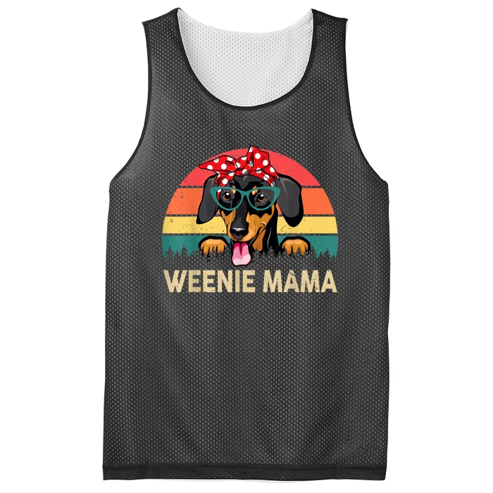 Vintage Dachshund Weenie Cute Mama Weiner Dog Mom Gift Mesh Reversible Basketball Jersey Tank