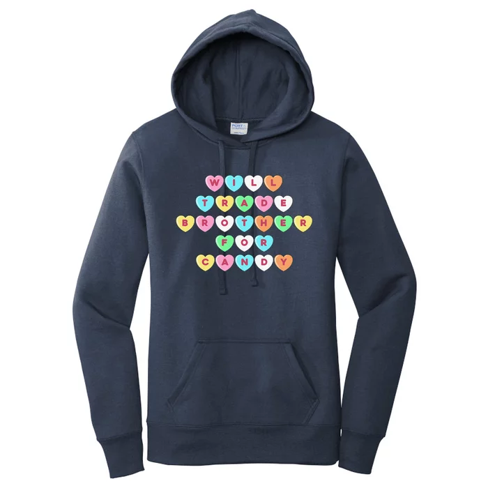 Valentines Day Will Trade Brother For Candy Funny Women's Pullover Hoodie