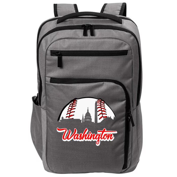 Vintage Distressed Washington Retro Baseball Usa Lover Impact Tech Backpack