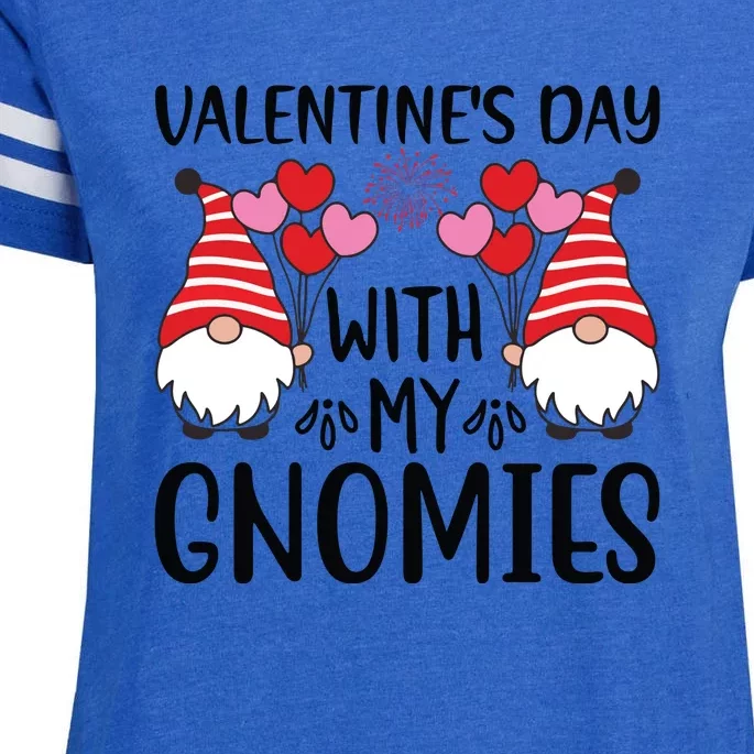 Valentine's Day With My Gnomies Gift Enza Ladies Jersey Football T-Shirt