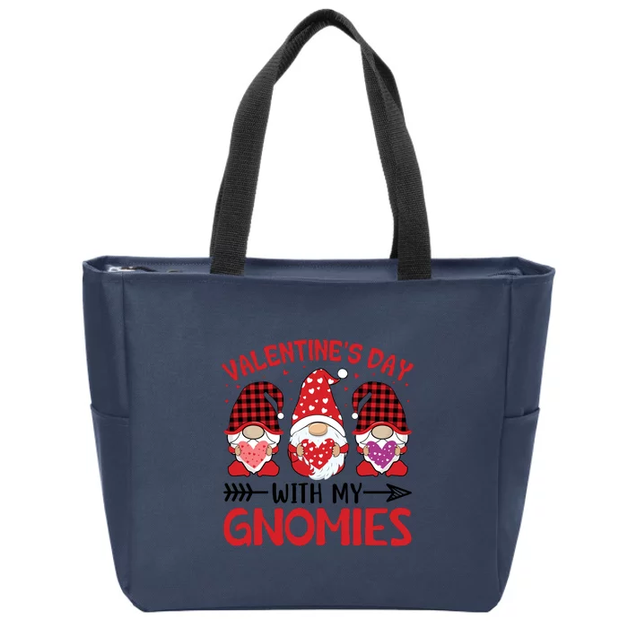 Valentine's Day With My Gnomies Gift Zip Tote Bag