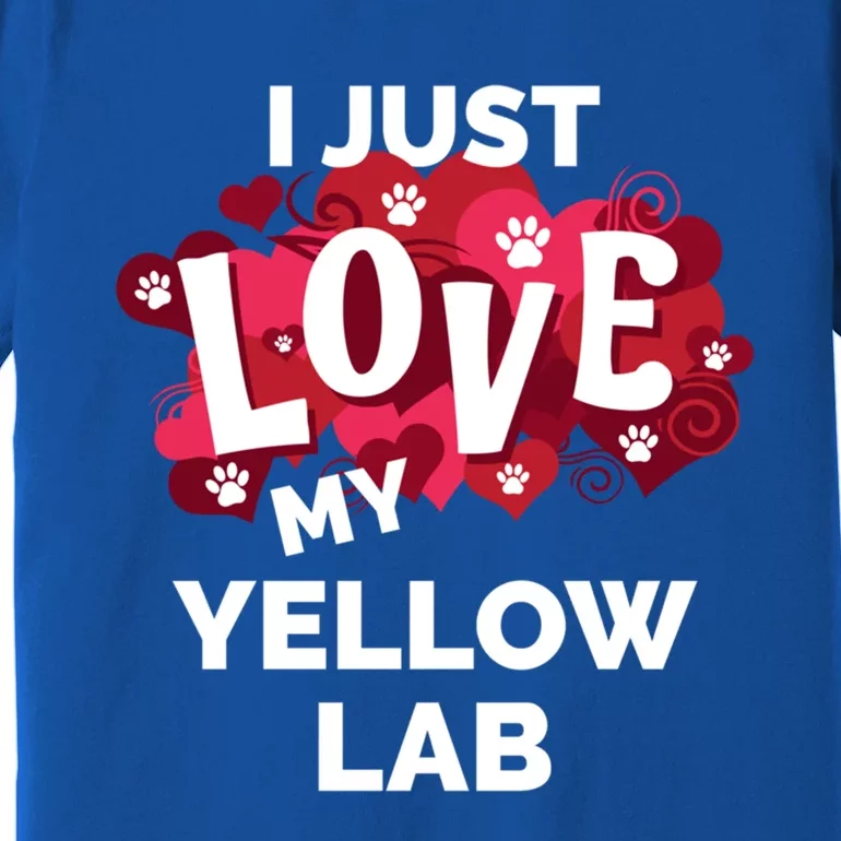 Valentine's Day Yellow Lab Labrador Dog Love Gift Funny Gift Premium T-Shirt