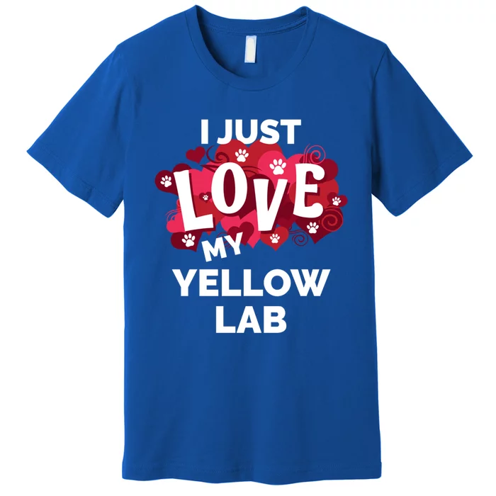 Valentine's Day Yellow Lab Labrador Dog Love Gift Funny Gift Premium T-Shirt