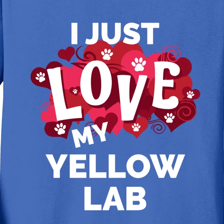 Valentine's Day Yellow Lab Labrador Dog Love Gift Funny Gift Kids Long Sleeve Shirt