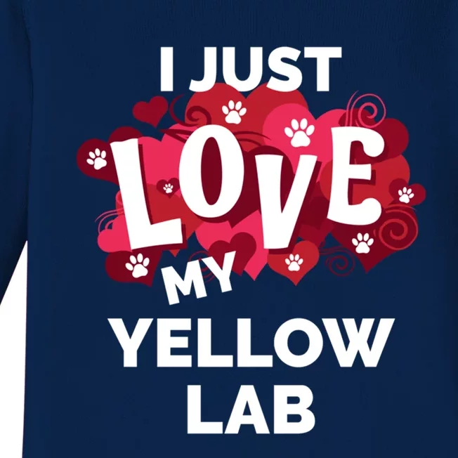 Valentine's Day Yellow Lab Labrador Dog Love Gift Funny Gift Baby Long Sleeve Bodysuit