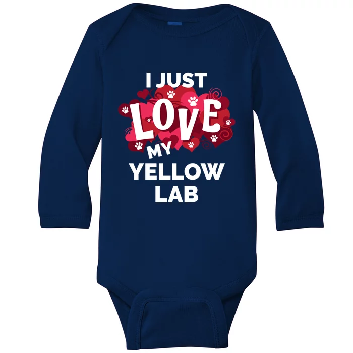 Valentine's Day Yellow Lab Labrador Dog Love Gift Funny Gift Baby Long Sleeve Bodysuit