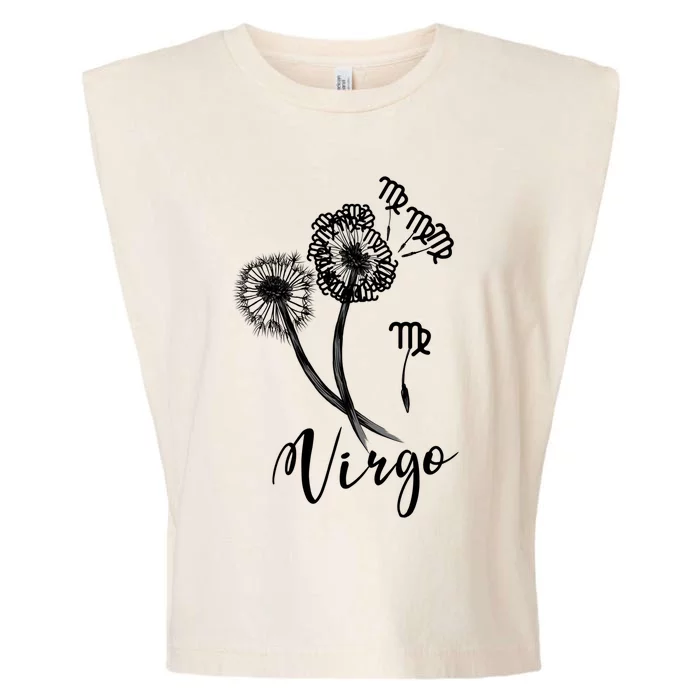 Virgo Dandelion Zodiac Sign Floral Horoscope Gift Garment-Dyed Women's Muscle Tee