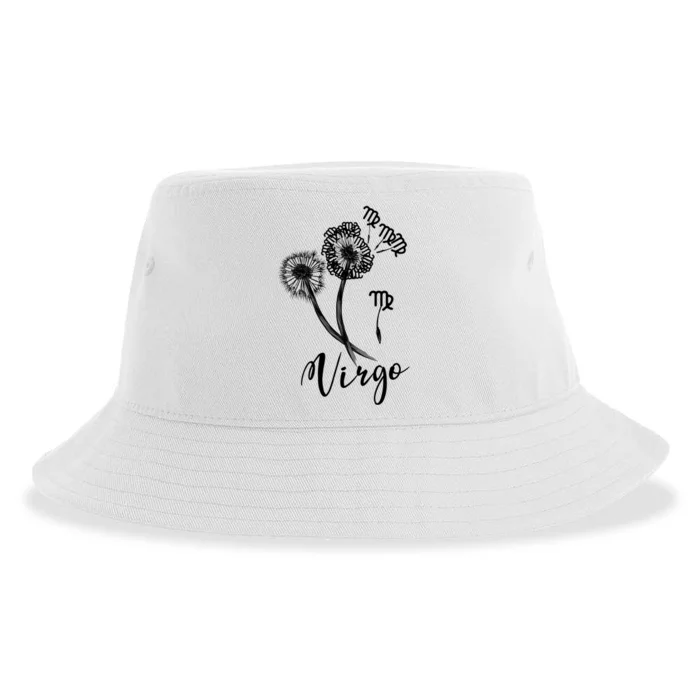 Virgo Dandelion Zodiac Sign Floral Horoscope Gift Sustainable Bucket Hat