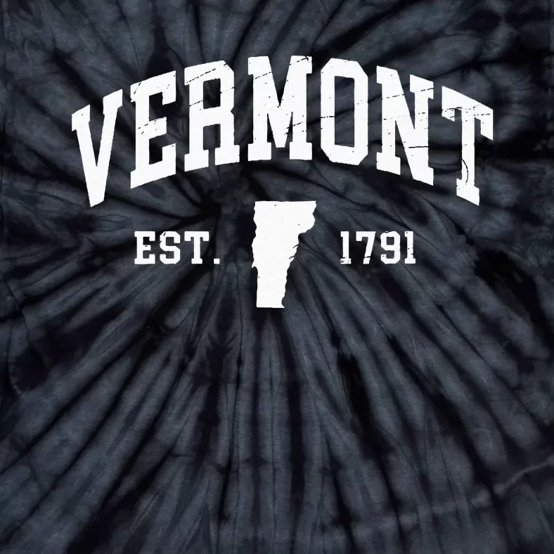 Vermont Est 1791 Distressed Worn Design Classic Tie-Dye T-Shirt