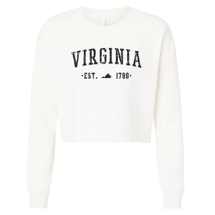 Virginia Est 1788 State Of Virginia Gift Cropped Pullover Crew