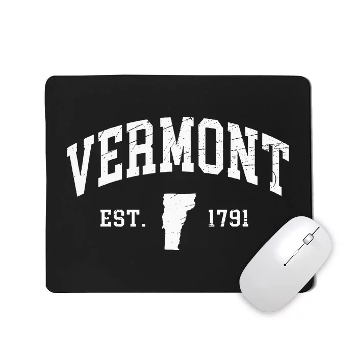 Vermont Est. 1791 Distressed Worn Design Classic Mousepad