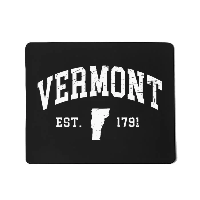 Vermont Est. 1791 Distressed Worn Design Classic Mousepad