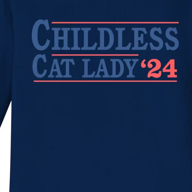 Voting Election 2024 Childless Cat Lady Voting Election 2024 Usa Baby Long Sleeve Bodysuit