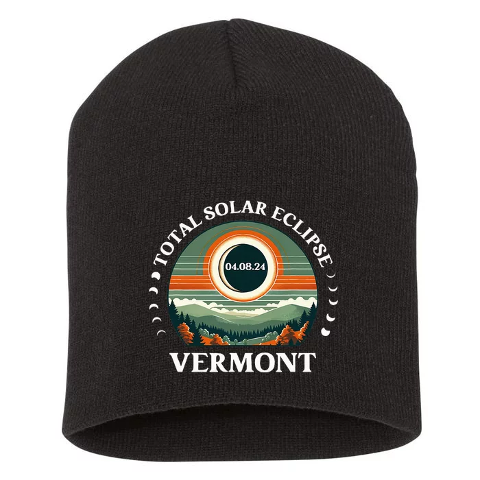 Vermont Eclipse 4.08.24 America Total Solar Eclipse 2024 Short Acrylic Beanie