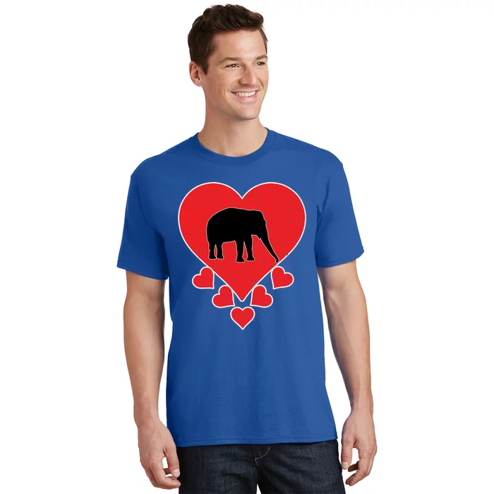 Vintage Elephant Animal Lover Valentine's Day Elephant Gift T-Shirt