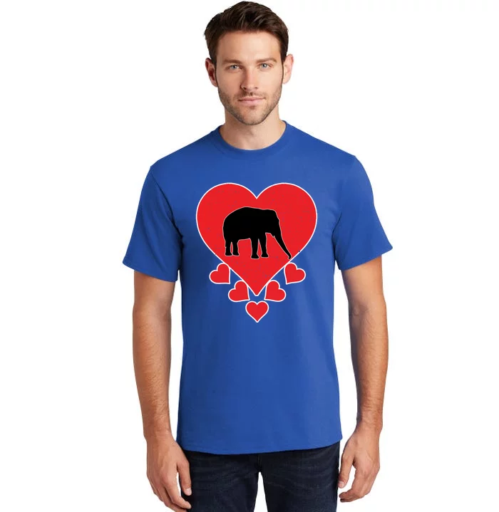 Vintage Elephant Animal Lover Valentine's Day Elephant Gift Tall T-Shirt