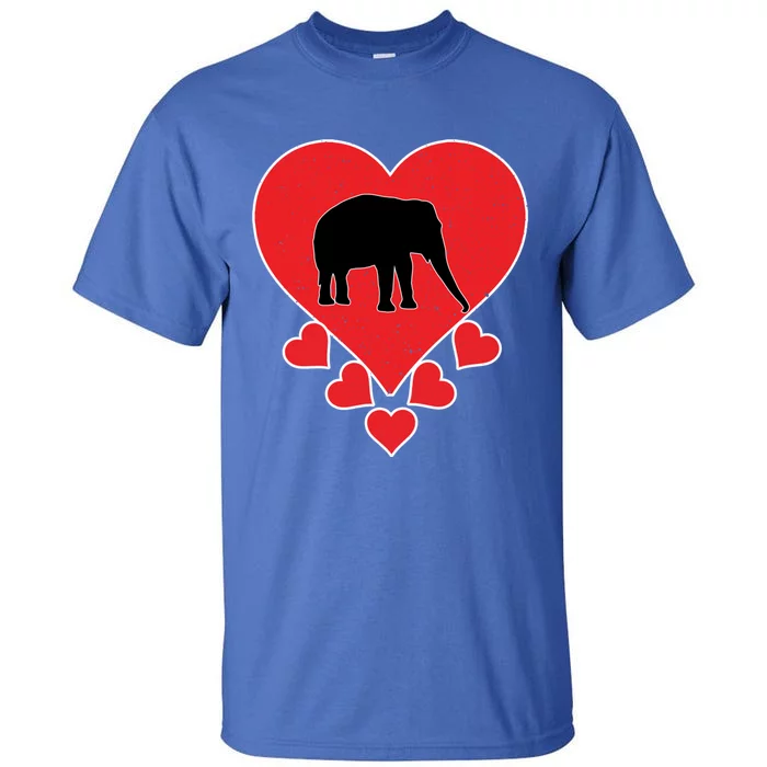 Vintage Elephant Animal Lover Valentine's Day Elephant Gift Tall T-Shirt