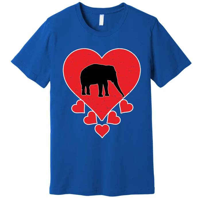 Vintage Elephant Animal Lover Valentine's Day Elephant Gift Premium T-Shirt