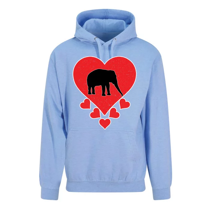 Vintage Elephant Animal Lover Valentine's Day Elephant Gift Unisex Surf Hoodie