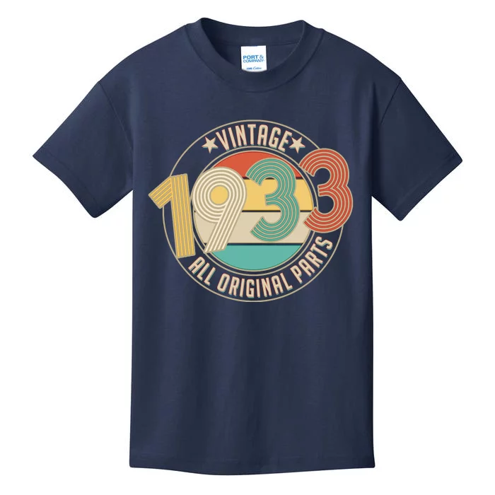 Vintage Emblem All Original Parts 1933 90th Birthday Kids T-Shirt