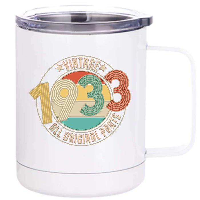 Vintage Emblem All Original Parts 1933 90th Birthday Front & Back 12oz Stainless Steel Tumbler Cup