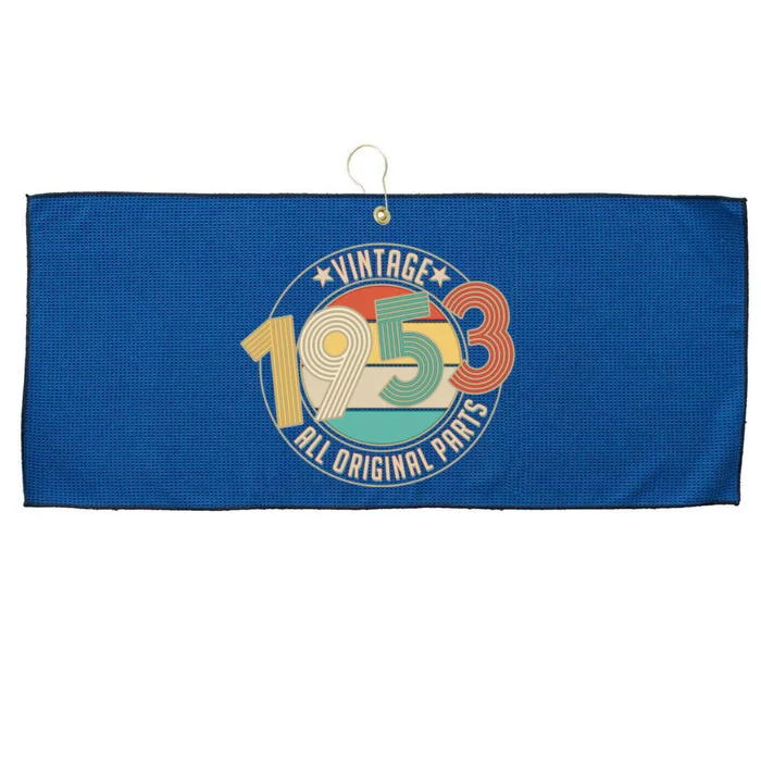 Vintage Emblem All Original Parts 1953 70th Birthday Large Microfiber Waffle Golf Towel