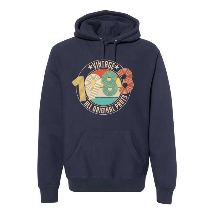 Vintage Emblem All Original Parts 1983 40th Birthday Premium Hoodie