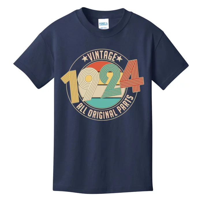 Vintage Emblem All Original Parts 1924 100th Birthday Kids T-Shirt