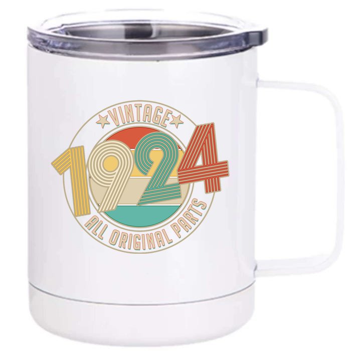 Vintage Emblem All Original Parts 1924 100th Birthday Front & Back 12oz Stainless Steel Tumbler Cup