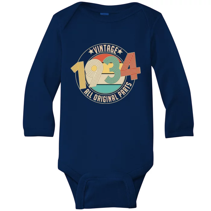 Vintage Emblem All Original Parts 1934 90th Birthday Baby Long Sleeve Bodysuit