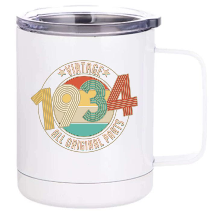 Vintage Emblem All Original Parts 1934 90th Birthday Front & Back 12oz Stainless Steel Tumbler Cup