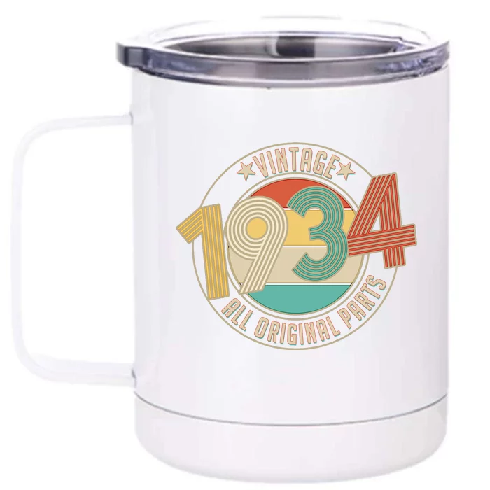 Vintage Emblem All Original Parts 1934 90th Birthday Front & Back 12oz Stainless Steel Tumbler Cup