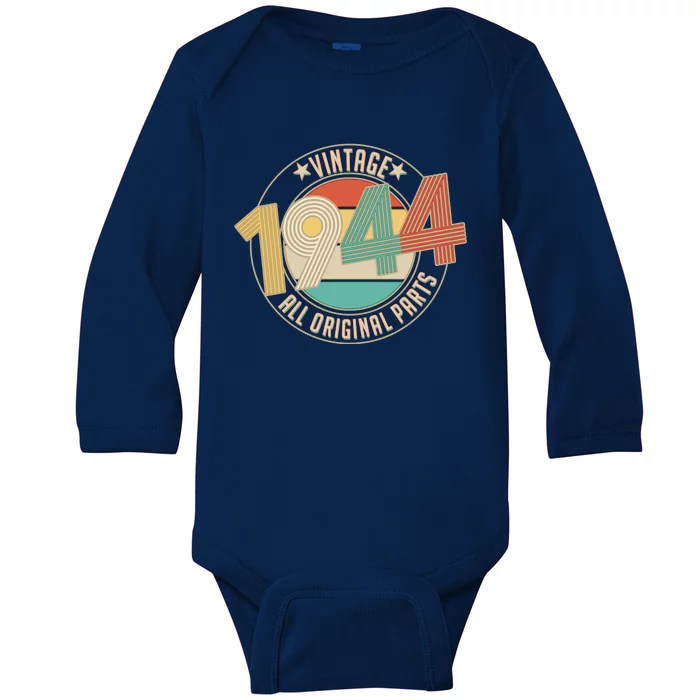 Vintage Emblem All Original Parts 1944 80th Birthday Baby Long Sleeve Bodysuit