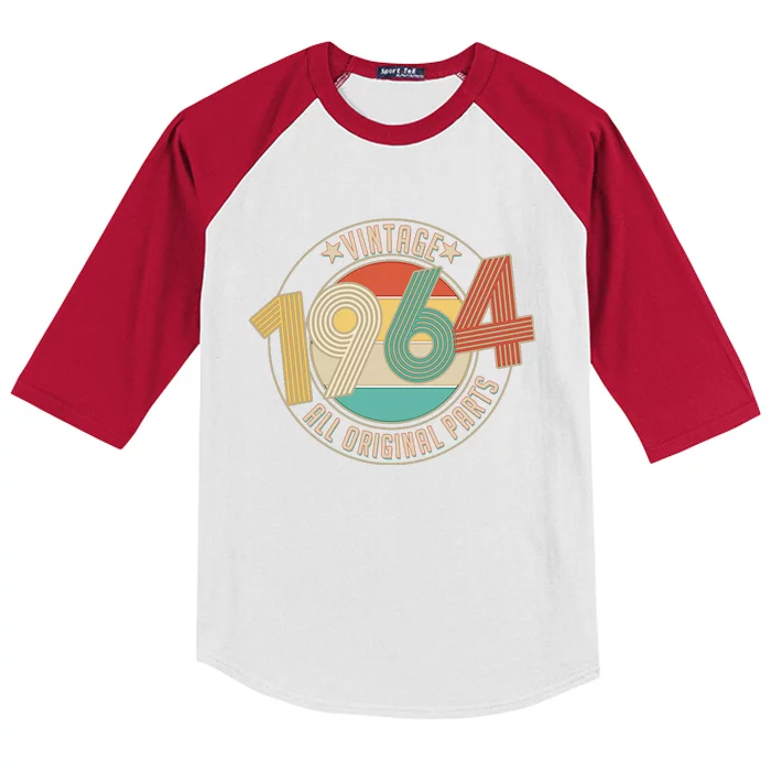 Vintage Emblem All Original Parts 1964 60th Birthday Kids Colorblock Raglan Jersey