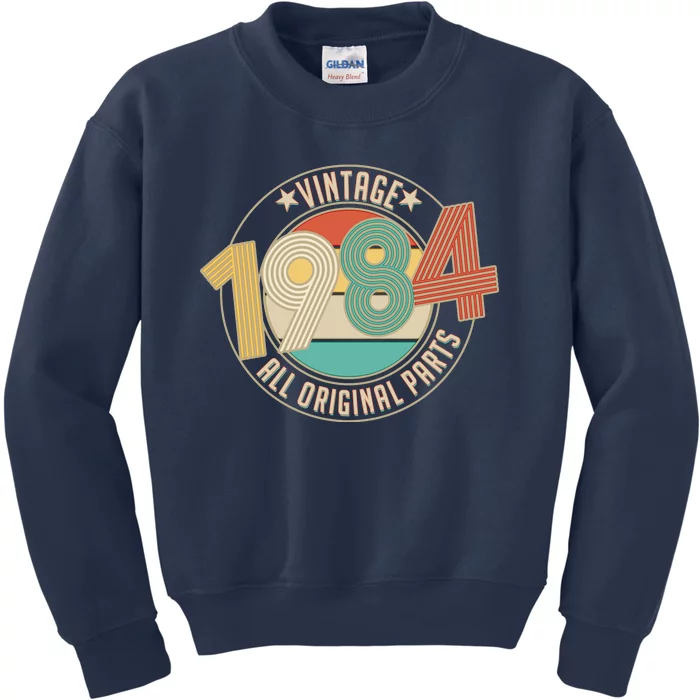 Vintage Emblem All Original Parts 1984 40th Birthday Kids Sweatshirt