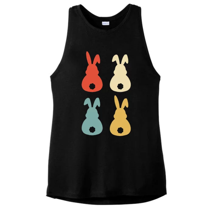 Vintage Easter Bunny Retro Gift Idea Ladies Tri-Blend Wicking Tank