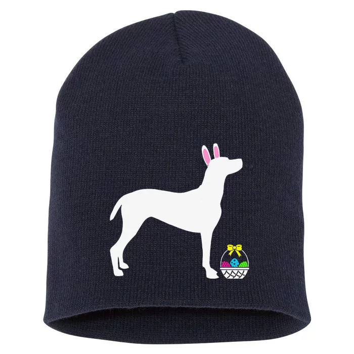 Vizsla Easter Bunny Dog Silhouette Short Acrylic Beanie