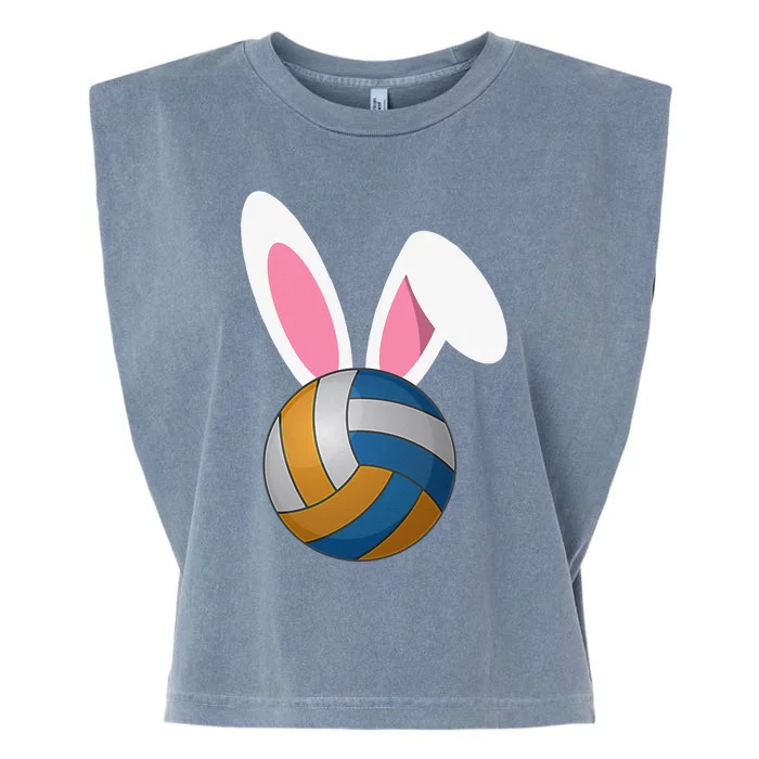 Volleyball Easter Bunny Rabbit Ears Egg Decorating Garment-Dyed Women's Muscle Tee