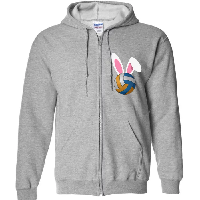 Volleyball Easter Bunny Rabbit Ears Egg Decorating Full Zip Hoodie