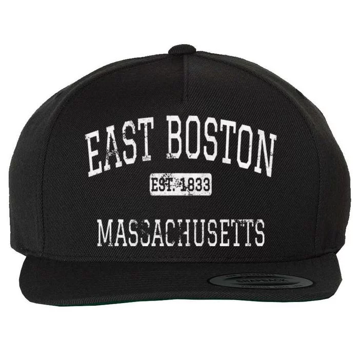 Vintage East Boston Massachusetts MA Wool Snapback Cap