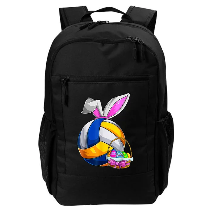 Volleyball Easter Bunny Ears Easter Eggs Hunting Basket Daily Commute Backpack