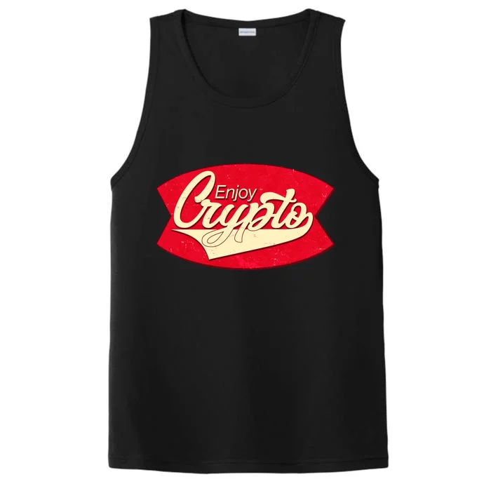 Vintage Enjoy Crypto Cola Drink Cryptocurrency Bitcoin Performance Tank