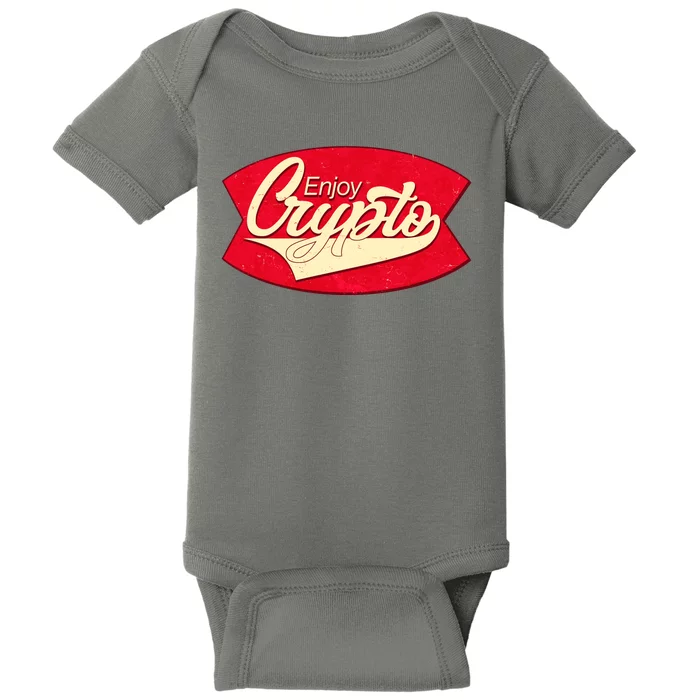 Vintage Enjoy Crypto Cola Drink Cryptocurrency Bitcoin Baby Bodysuit