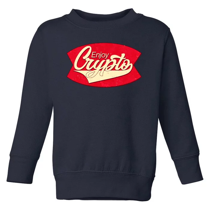 Vintage Enjoy Crypto Cola Drink Cryptocurrency Bitcoin Toddler Sweatshirt